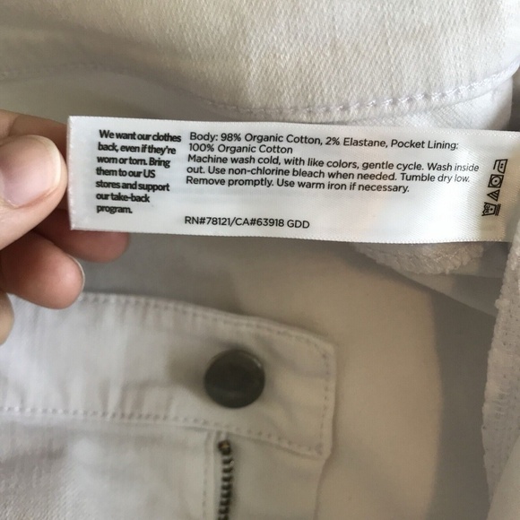 Eileen Fisher Jeans Organic Cotton Straight Jeans Stretch White Denim Size 14 - Picture 13 of 14